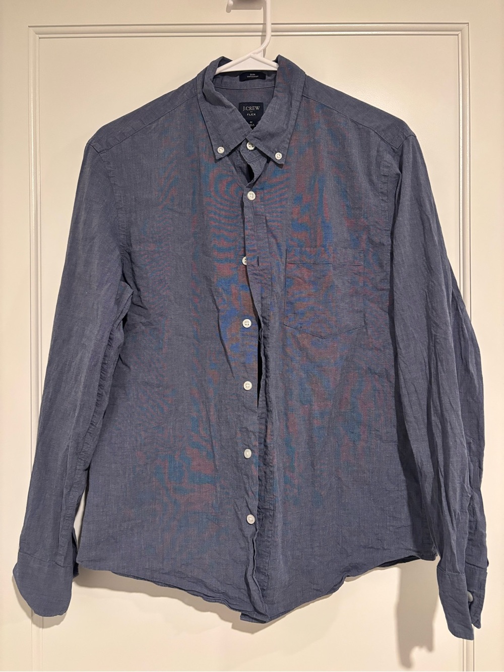 J. Crew Men's Blue Button-Down Cotton Shirt